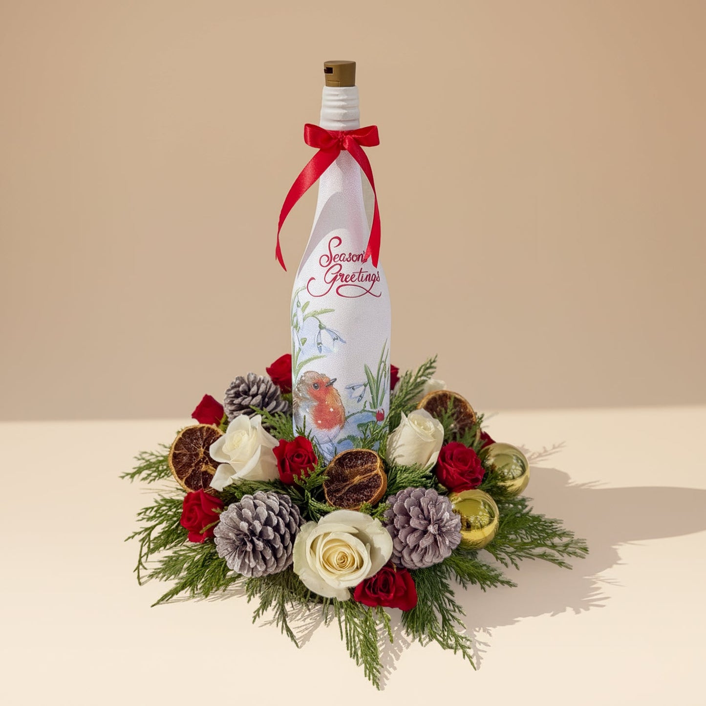 ترتيب زهور تحية عيد الميلاد الفخم