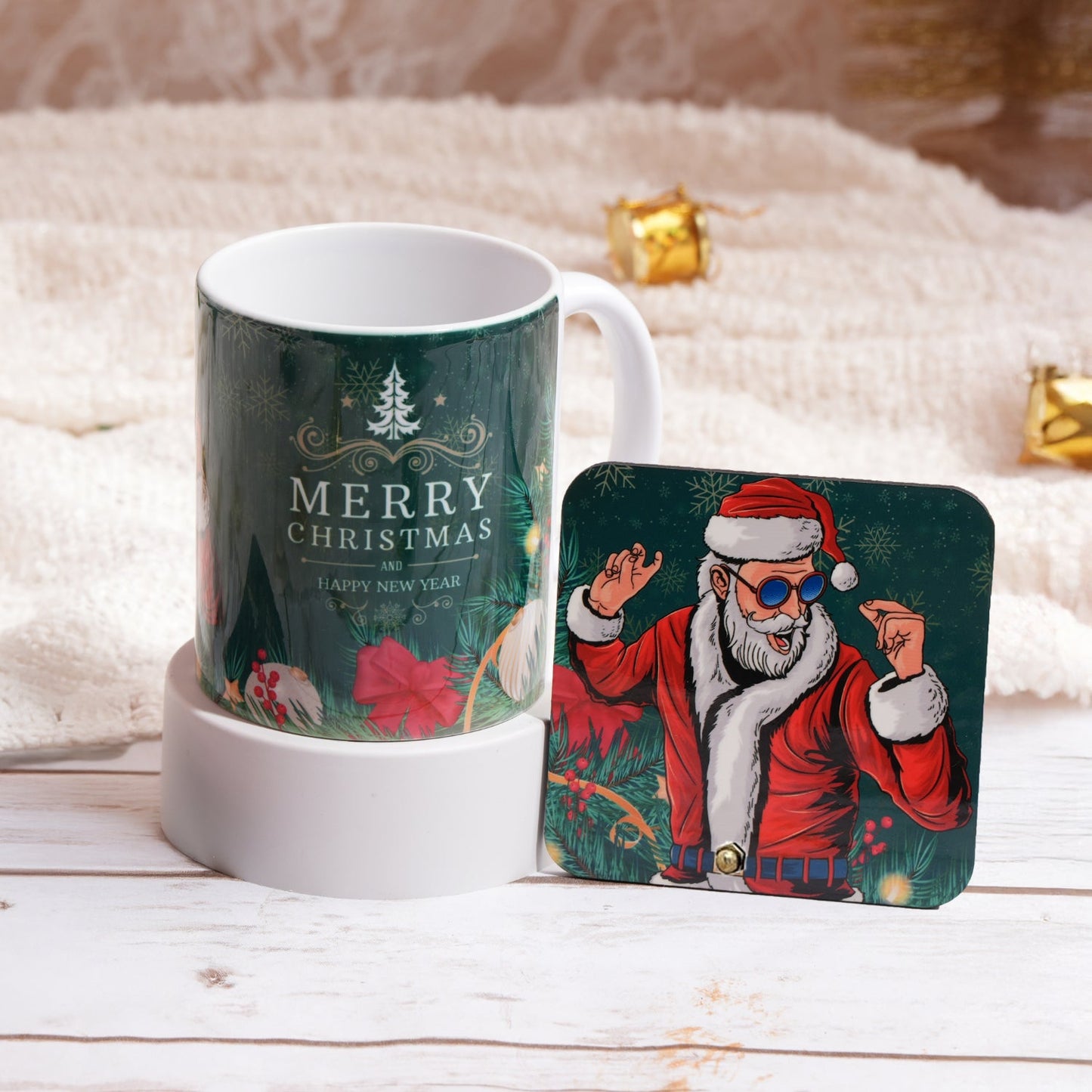 Festive Christmas Mug & Santa Table Top Set