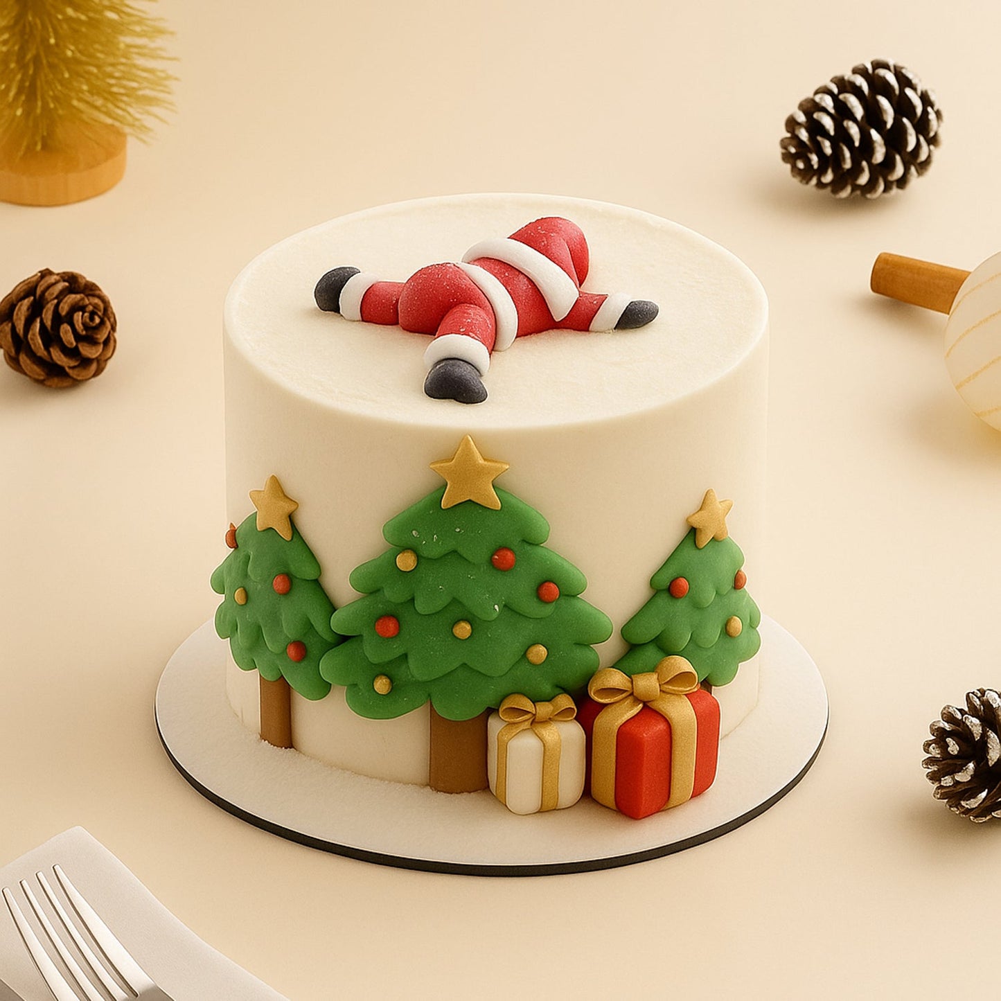 Christmas Tree Surprise Cake