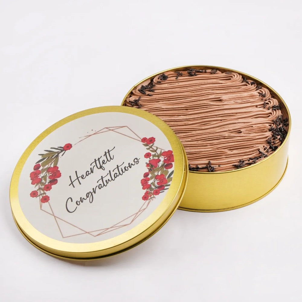 Heartfelt Congratulations Chocolate Tin Cake - 1 Kg