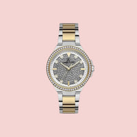 ساعة دانيال كلاين بريميوم نسائية ذهبية وفضية بعقارب | سوار أنيق من الستانلس ستيل