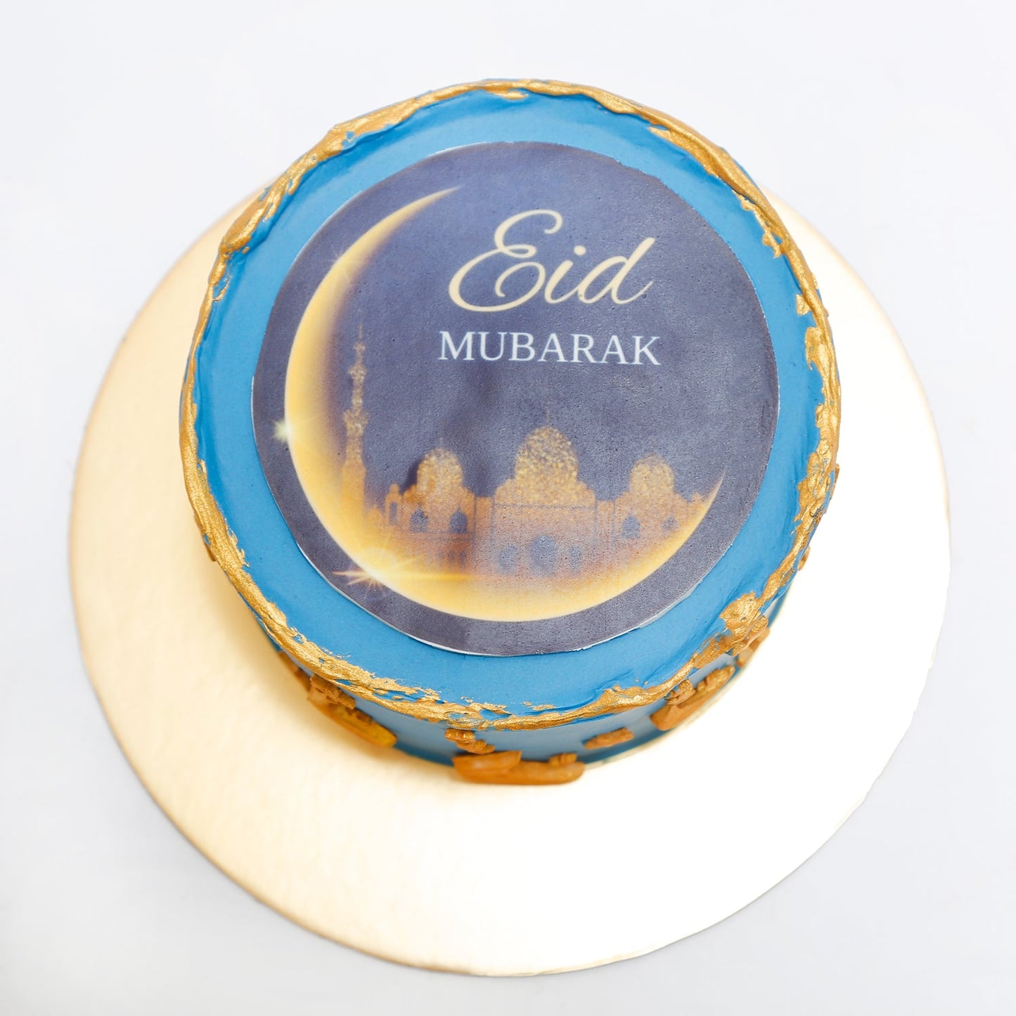 Eid Mubarak Turquoise Red Velvet Cake - 600g Celebration Delight