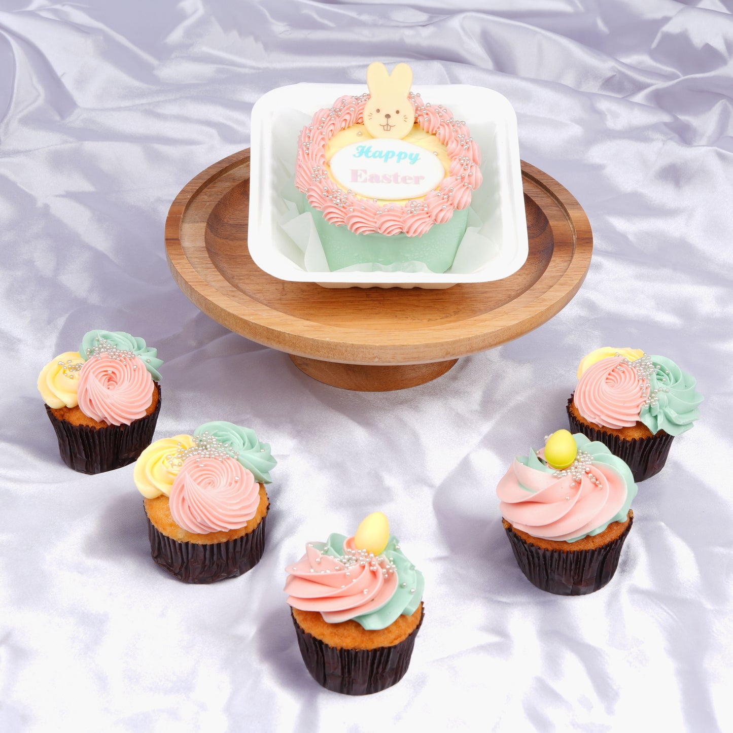 Easter Delight: Vanilla Bento Cake & Cupcake Combo