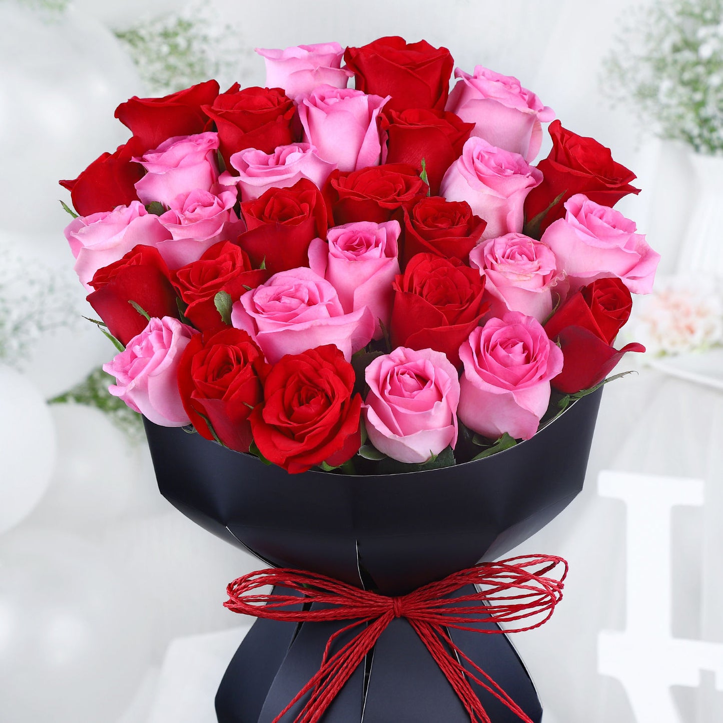 Eternal Love Rose Bouquet: A Luxurious Blend of Red and Pink Roses