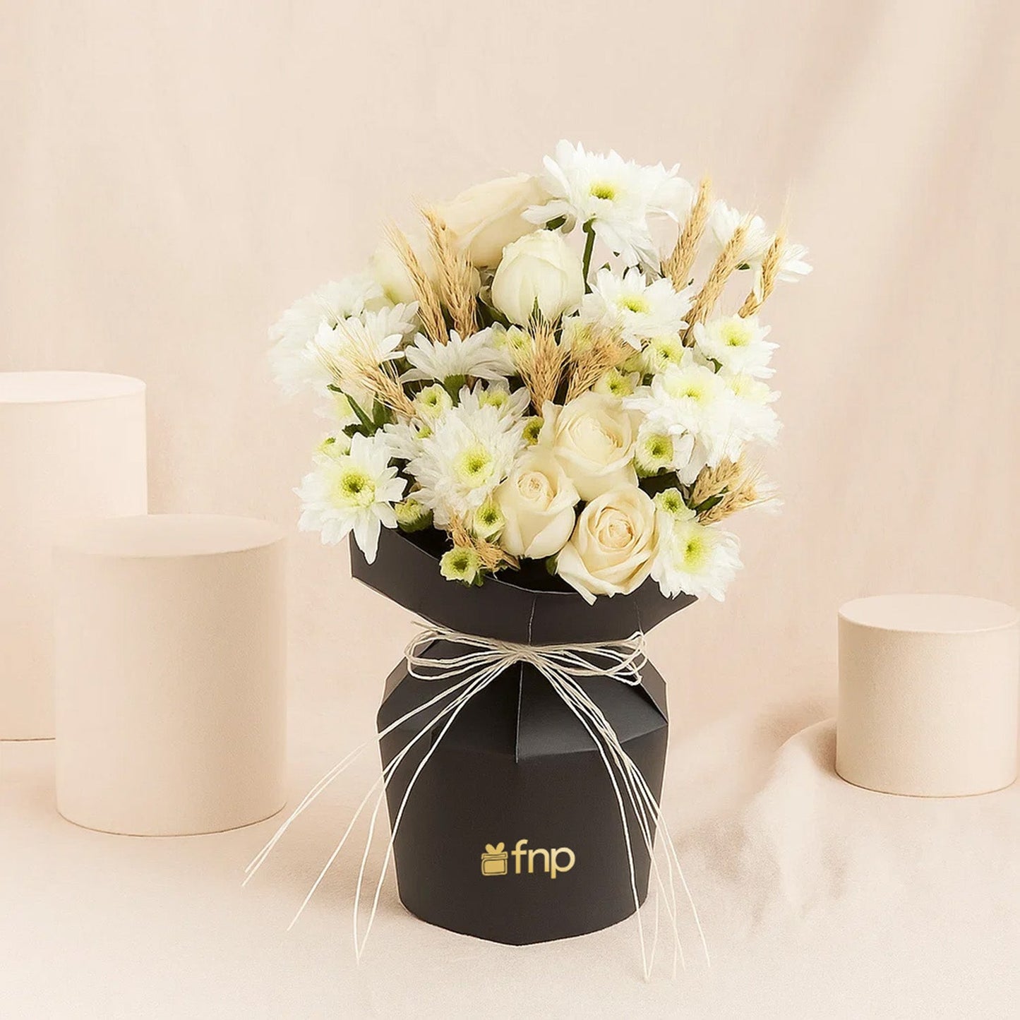 Ethereal Blooms: Elegant White Rose and Daisy Arrangement