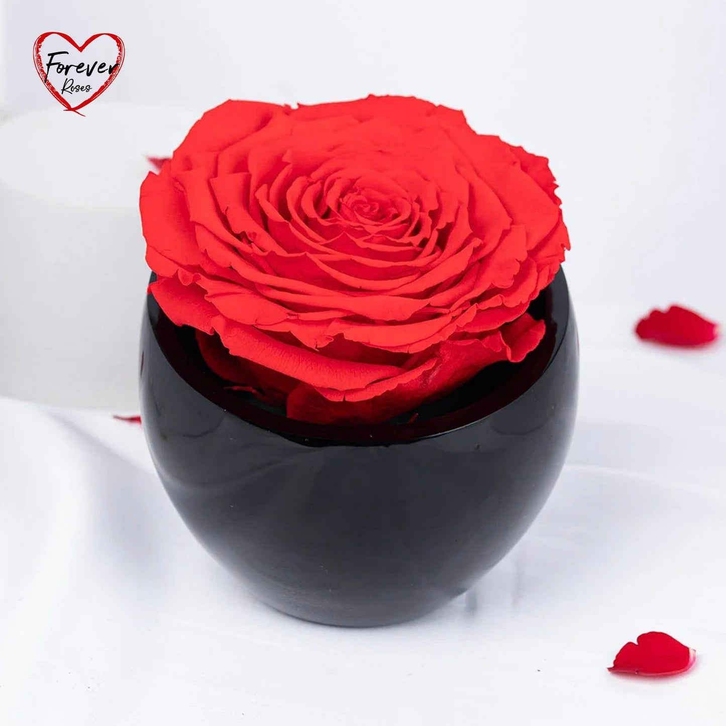 Forever Red Rose in Elegant Crystal Vase - Eternal Flower Gift