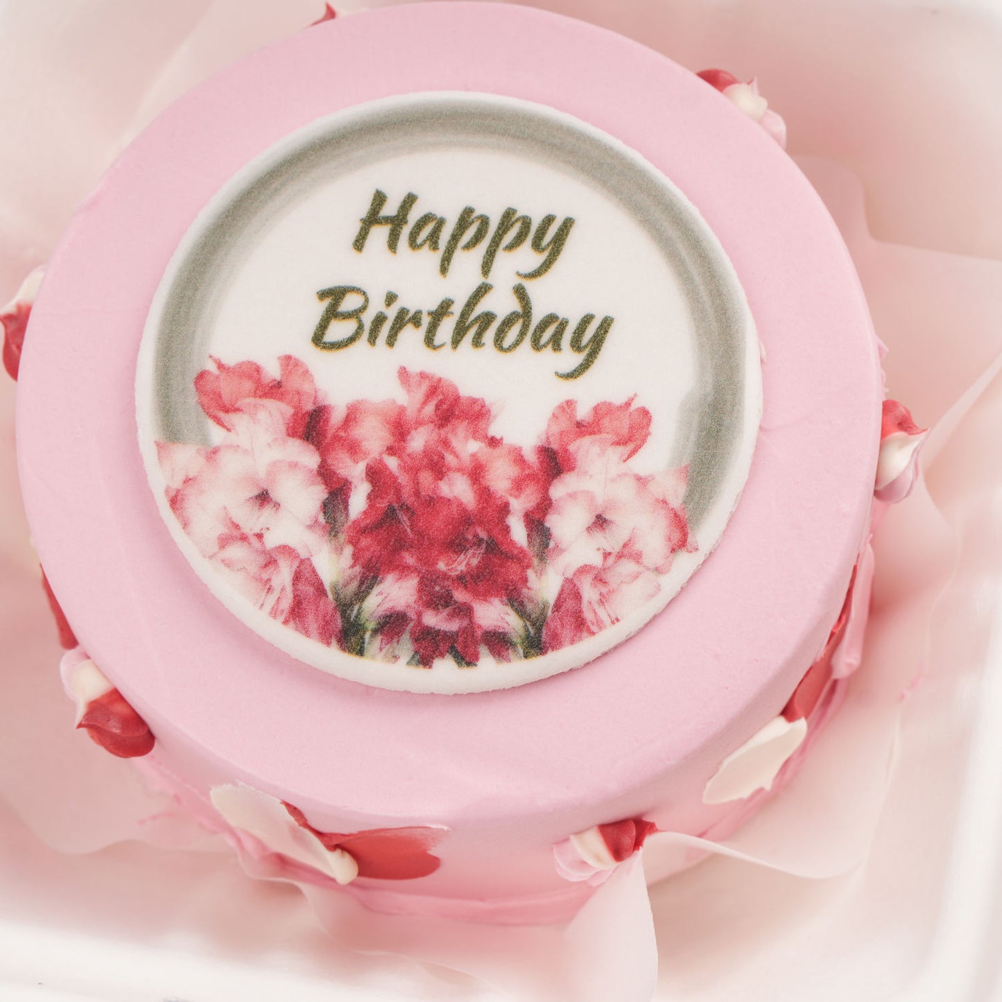 Gladiolus Delight Chocolate Bento Cake - Perfect for Birthdays