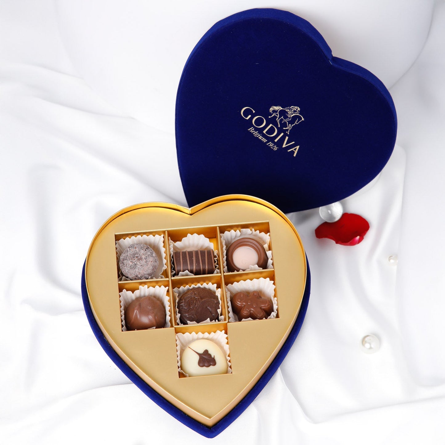 Godiva-Blue Heart Box 7 Pcs