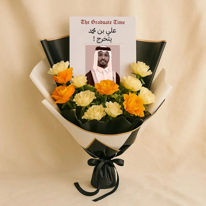 Personalized Graduation Bouquet for Him with Custom Name and Photo