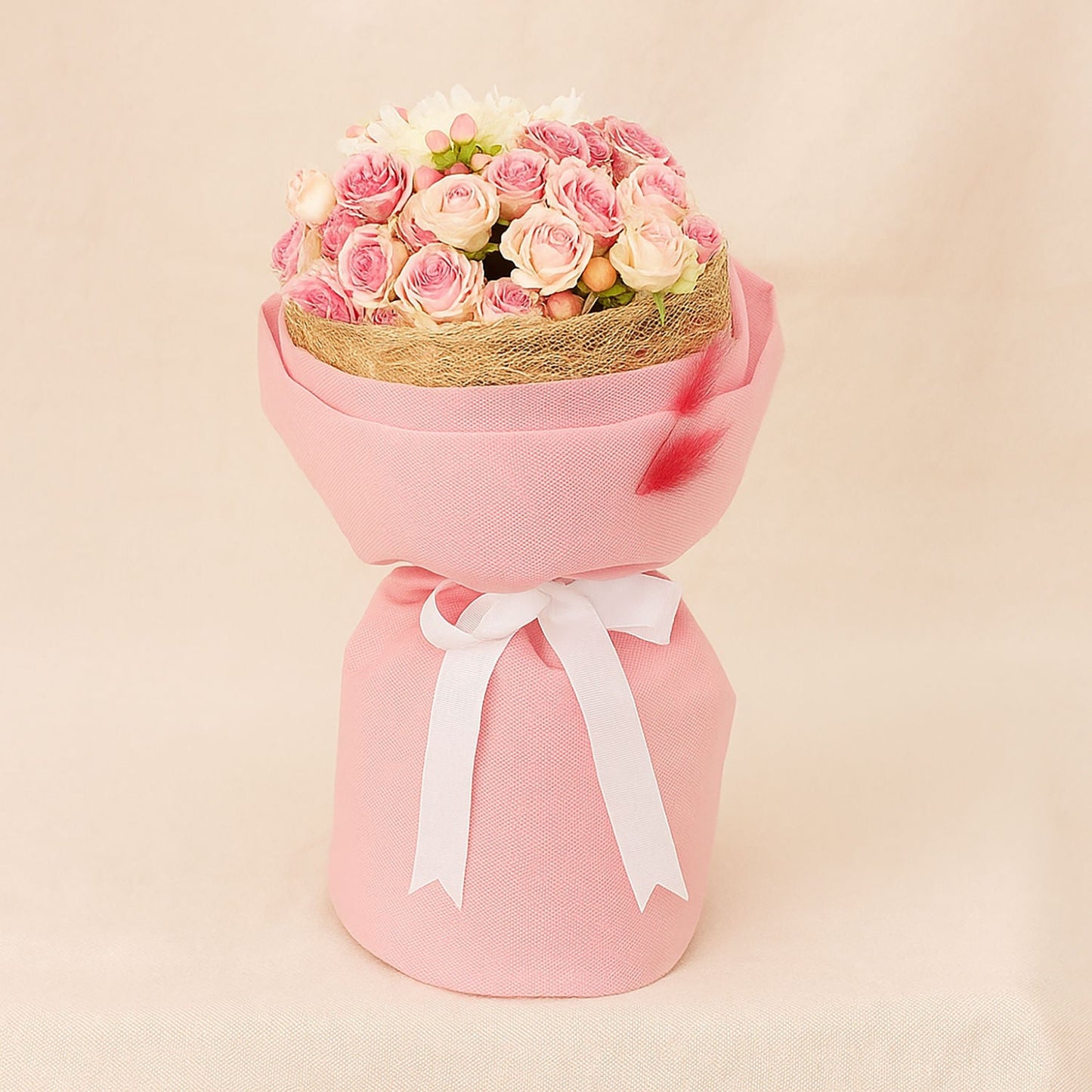 Elegant Graduation Wish Bouquet - Celebrate with Pink Roses & Chrysanthemums