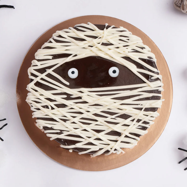 كيكة شوكولاتة مومياء الهالوين المخيفة