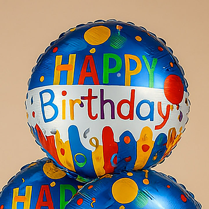 بالونات فويل عيد ميلاد سعيد - مجموعة من 6 بالونات مع هيليوم