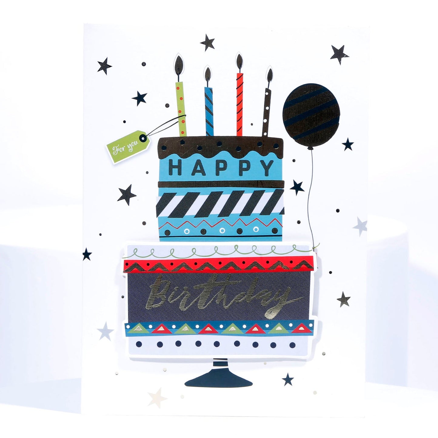 Musical Birthday Gift Card with Festive Cake Design