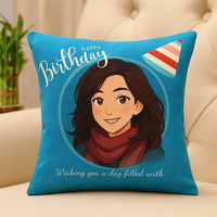 غطاء وسادة عيد ميلاد سعيد مخصص بتصميم جيبلي - هدية مستوحاة من الأنمي