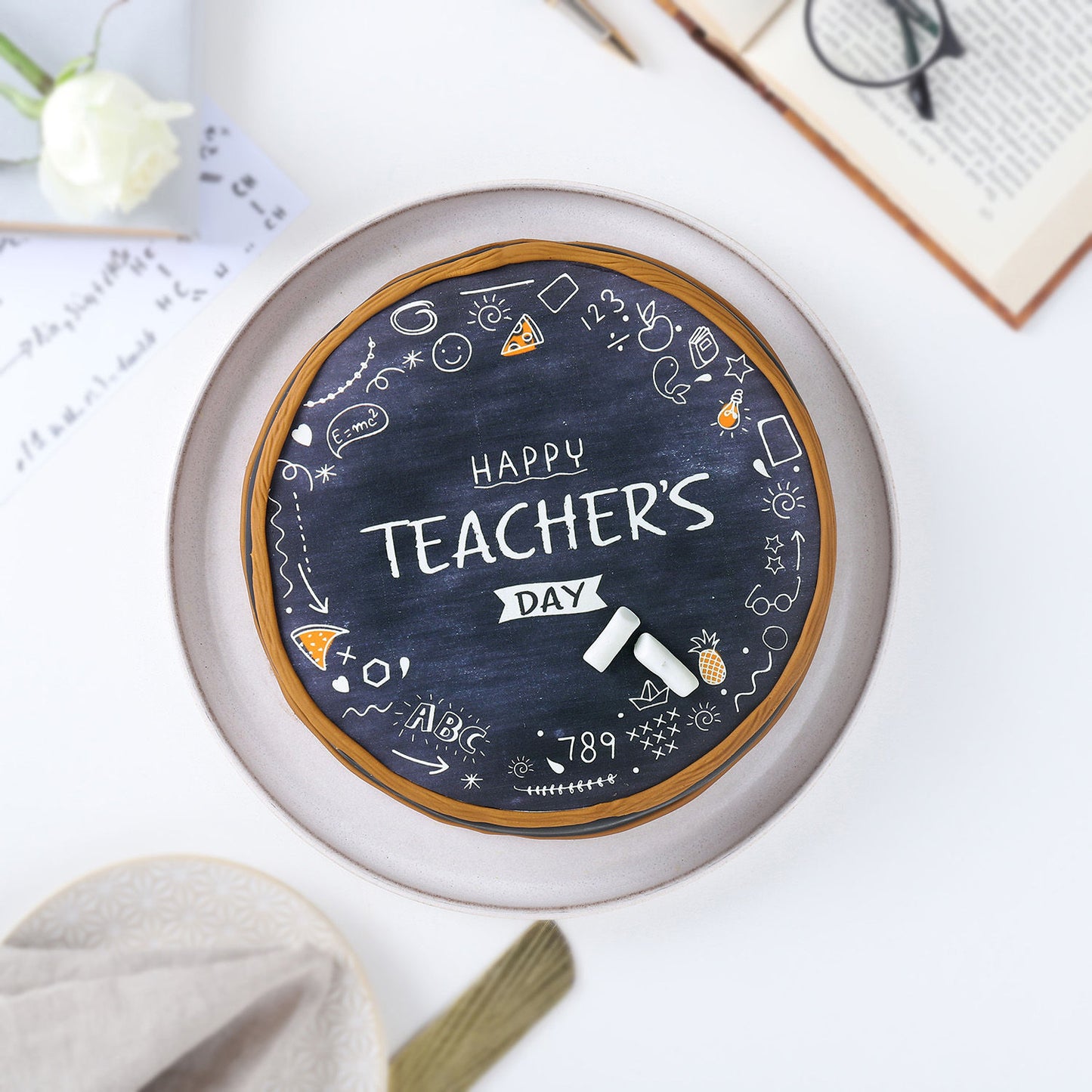 Delicious Happy Teachers Day Chocolate Fondant Cake - 1 Kg