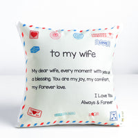 Heartfelt Love Letter Cushion for Your Beloved Wife