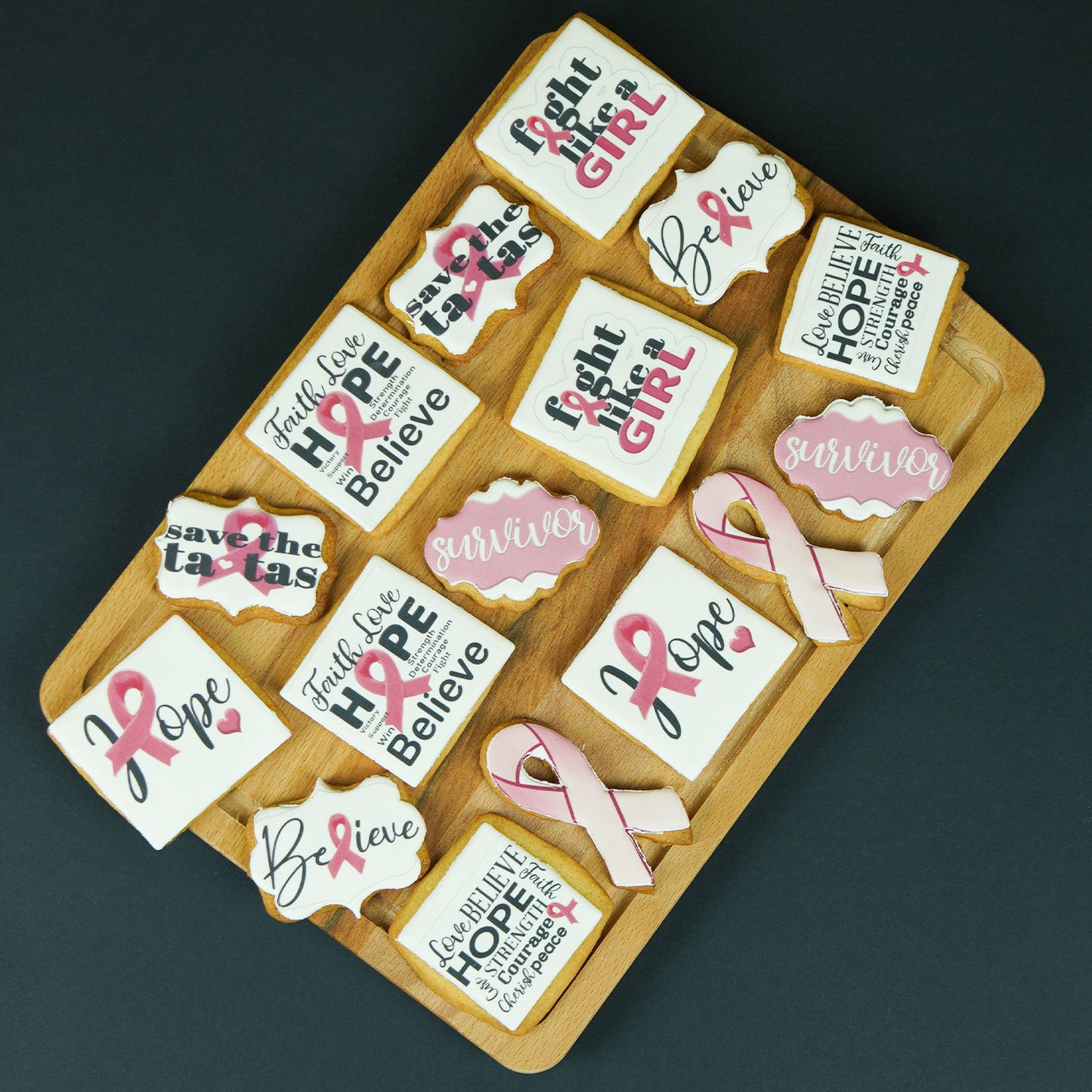 Hope and Strength Inspirational Wishes Cookies - Elegant Gift Box of 15
