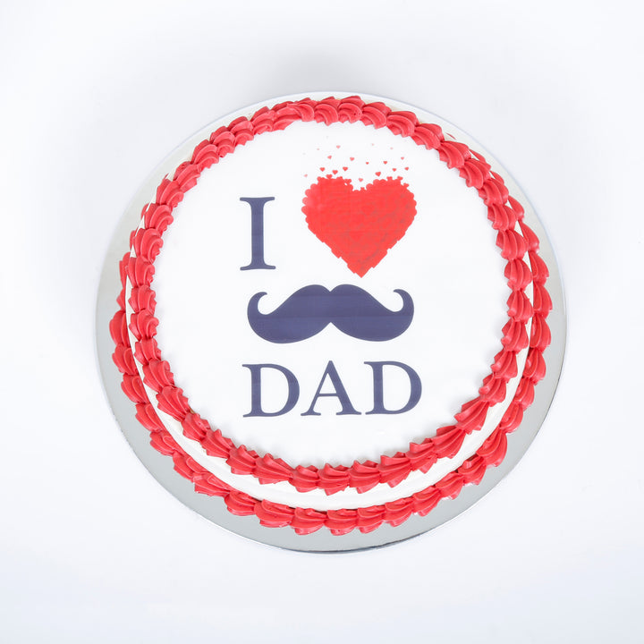 Heartfelt 'I Love You Dad' Red Velvet Cake - Perfect for Celebrations