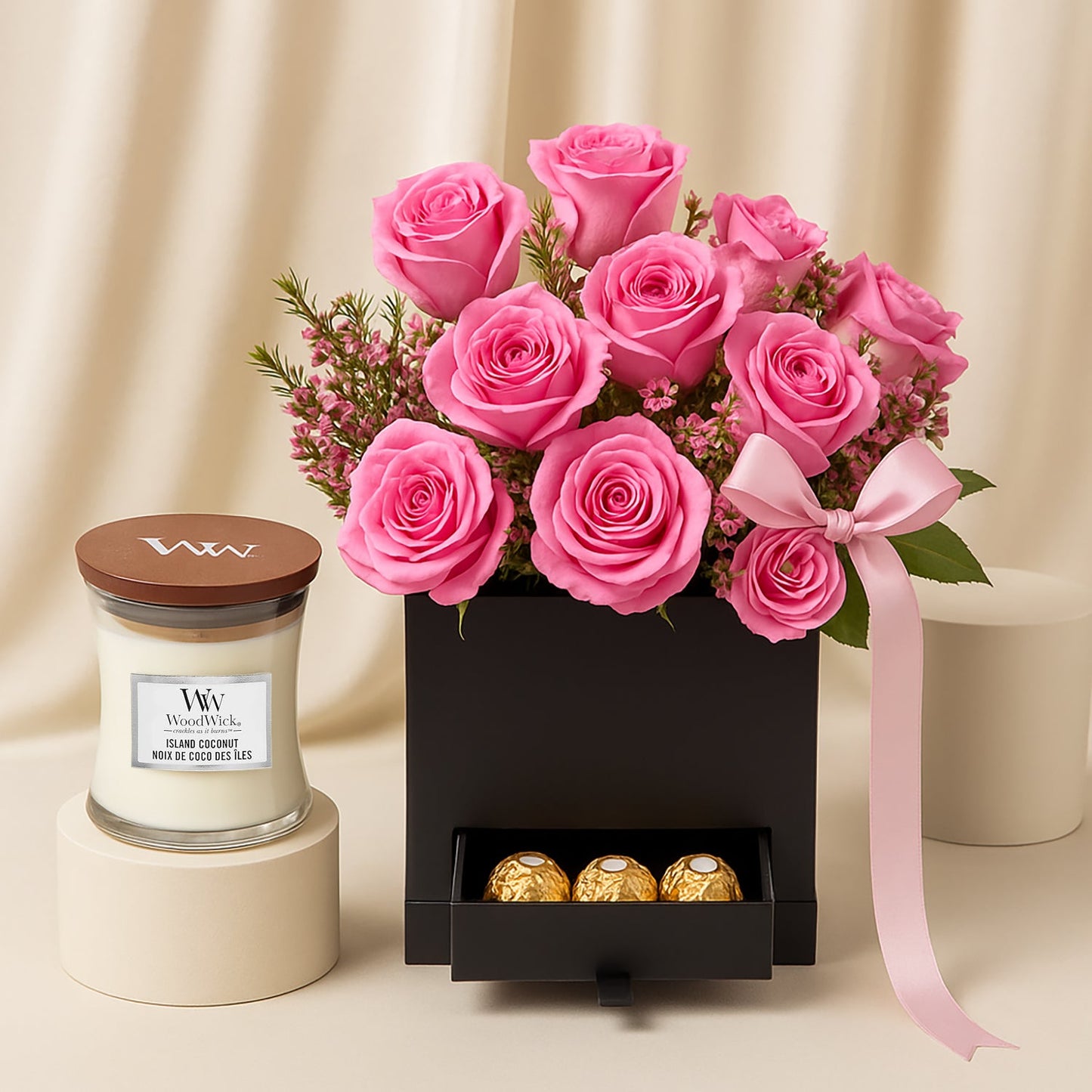 Island Coconut Medium Hourglass – Luxurious Blush Island Gift Box