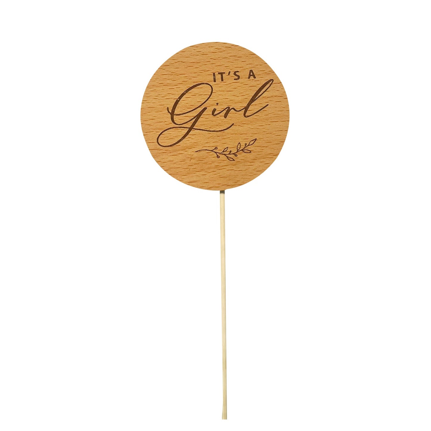 Elegant 'It's a Girl' Wooden Cake Topper - Perfect for Baby Showers and Celebrations