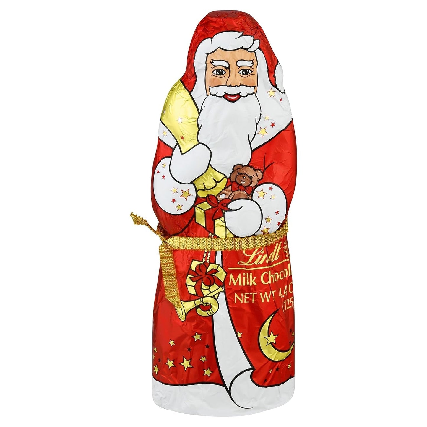 Lindt Milk Chocolate Santa - Festive Holiday Treat, 125g