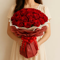 Majestic Roses: Elegant Bouquet of 50 Red Roses