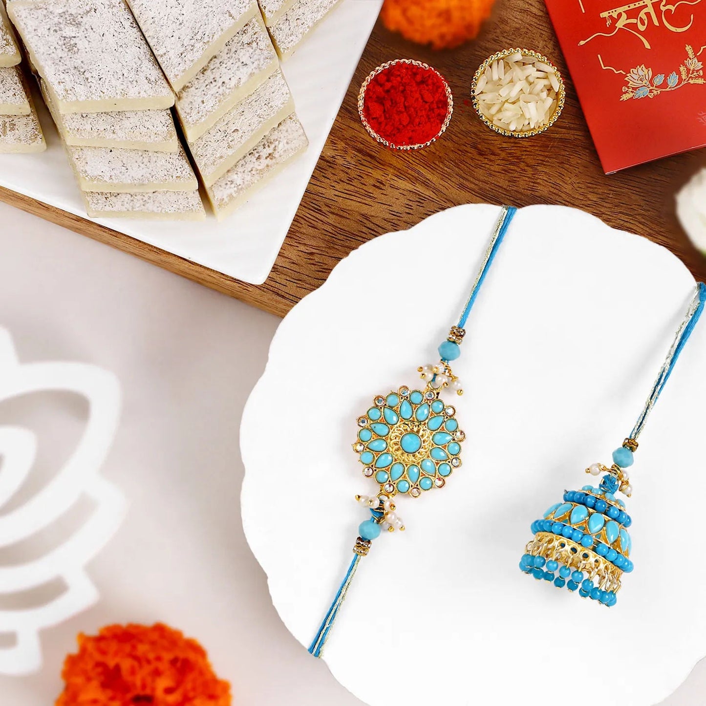 Meenakari Lumba Rakhi & Sweets Collection