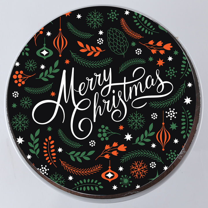 Festive Merry Christmas Pineapple Chocolate Photo Cake - Half Kg Delight