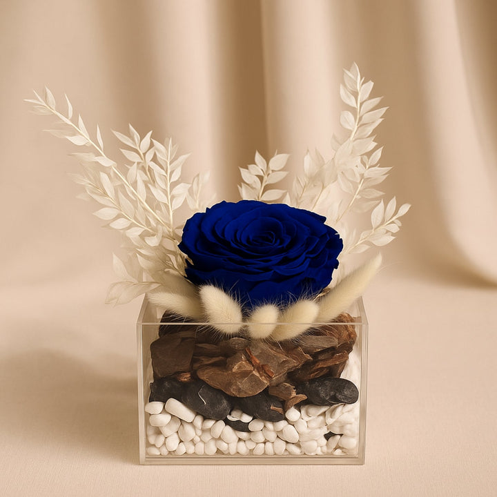 Elegant Midnight Dream: Royal Blue Rose Arrangement