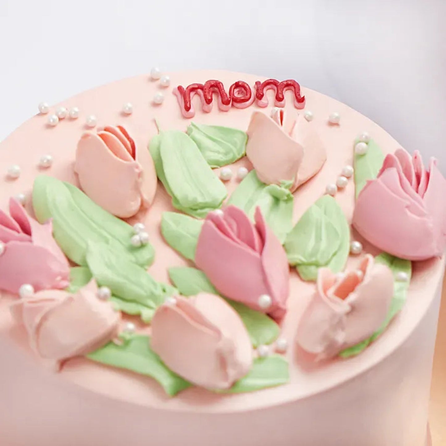Moms Love Tulips: Elegant Red Velvet Cake Delight