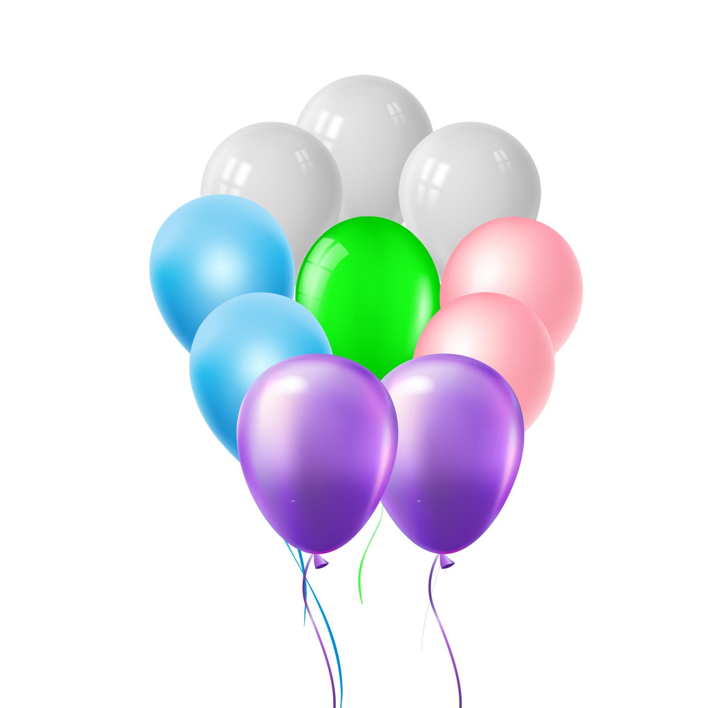 Vibrant Multi-Color Latex Balloons - Pack of 10 for Celebrations