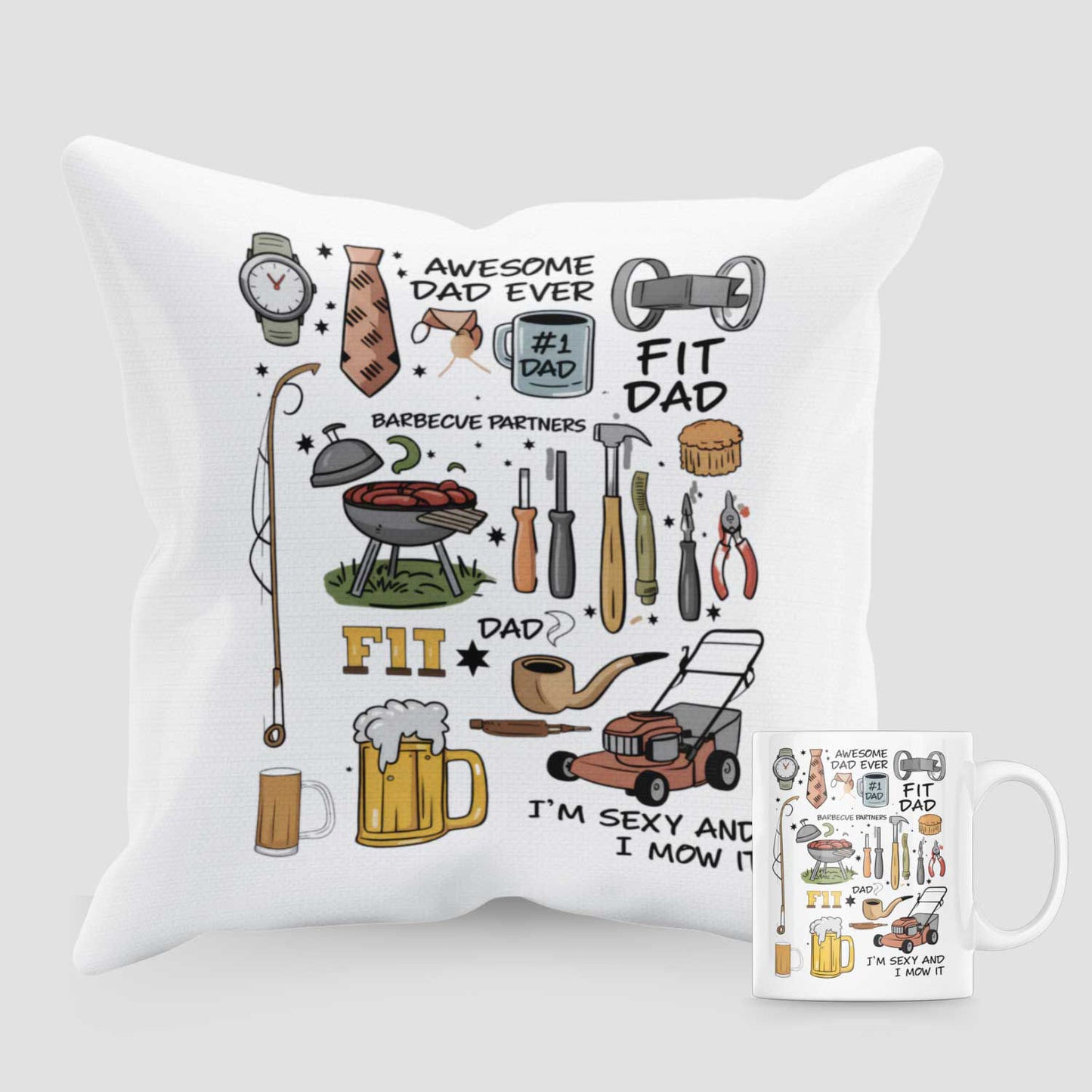 Multi-Talented Dad Gift Set - Cushion and Mug for the Awesome Dad