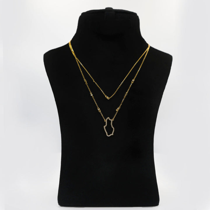 Elegant Gold Plated Double Chain Qatar Necklace in Sterling Silver