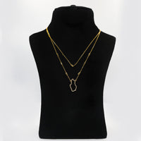 Elegant Gold Plated Double Chain Qatar Necklace in Sterling Silver