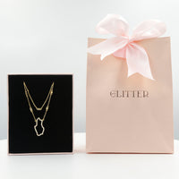 Elegant Gold Plated Double Chain Qatar Necklace in Sterling Silver