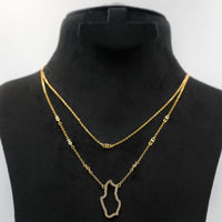 Elegant Gold Plated Double Chain Qatar Necklace in Sterling Silver