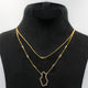 Elegant Gold Plated Double Chain Qatar Necklace in Sterling Silver