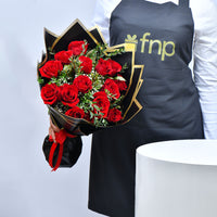 Exquisite Passionate Love Bouquet with 12 Red Roses