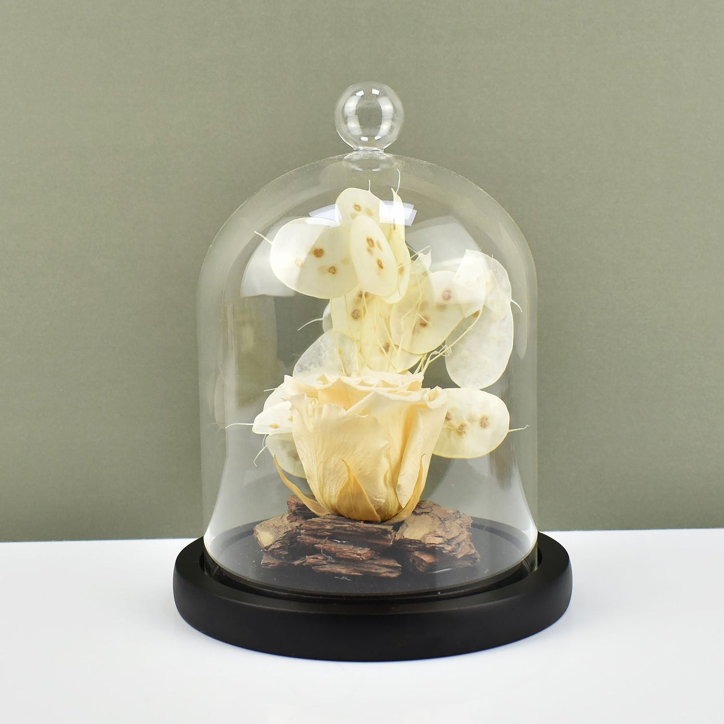 Forever Rose In Glass Dome - Peach