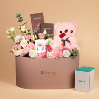 سلة هدايا أنيقة مع ساعة كاسيو بيبي-جي النسائية التناظرية الرقمية