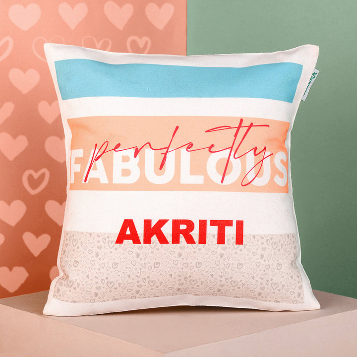 Customizable 'Perfectly Fabulous' Polyester Cushion - Add a Personal Touch