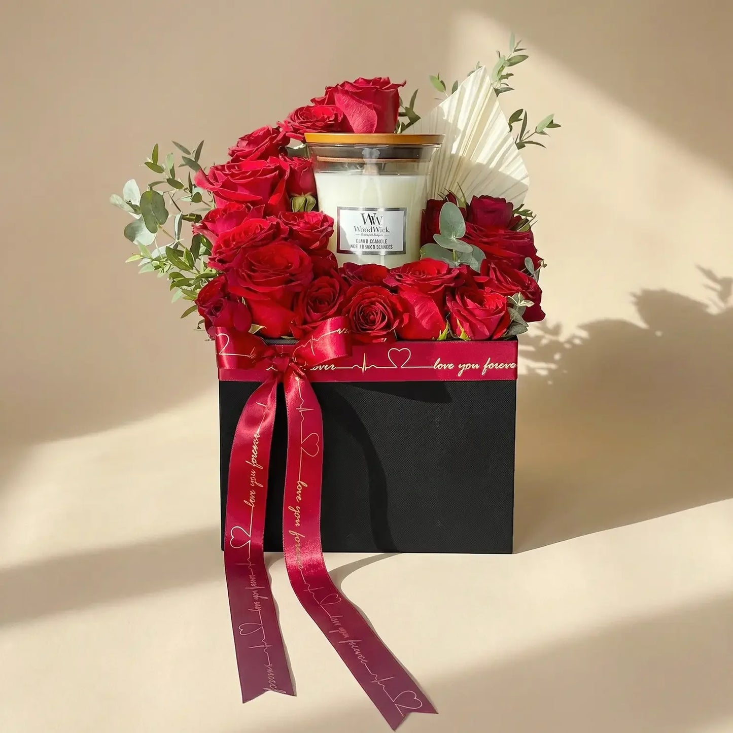 Enchanting Red Roses & Candlelight Gift Set
