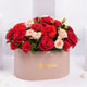Petals Glow: Exquisite Red Roses and Carnations in Luxury Box