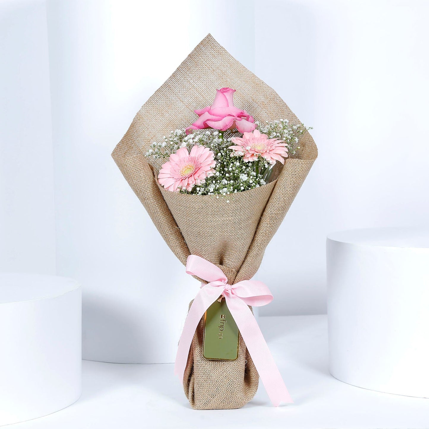 Pink Gerberas N Rose Bouquet