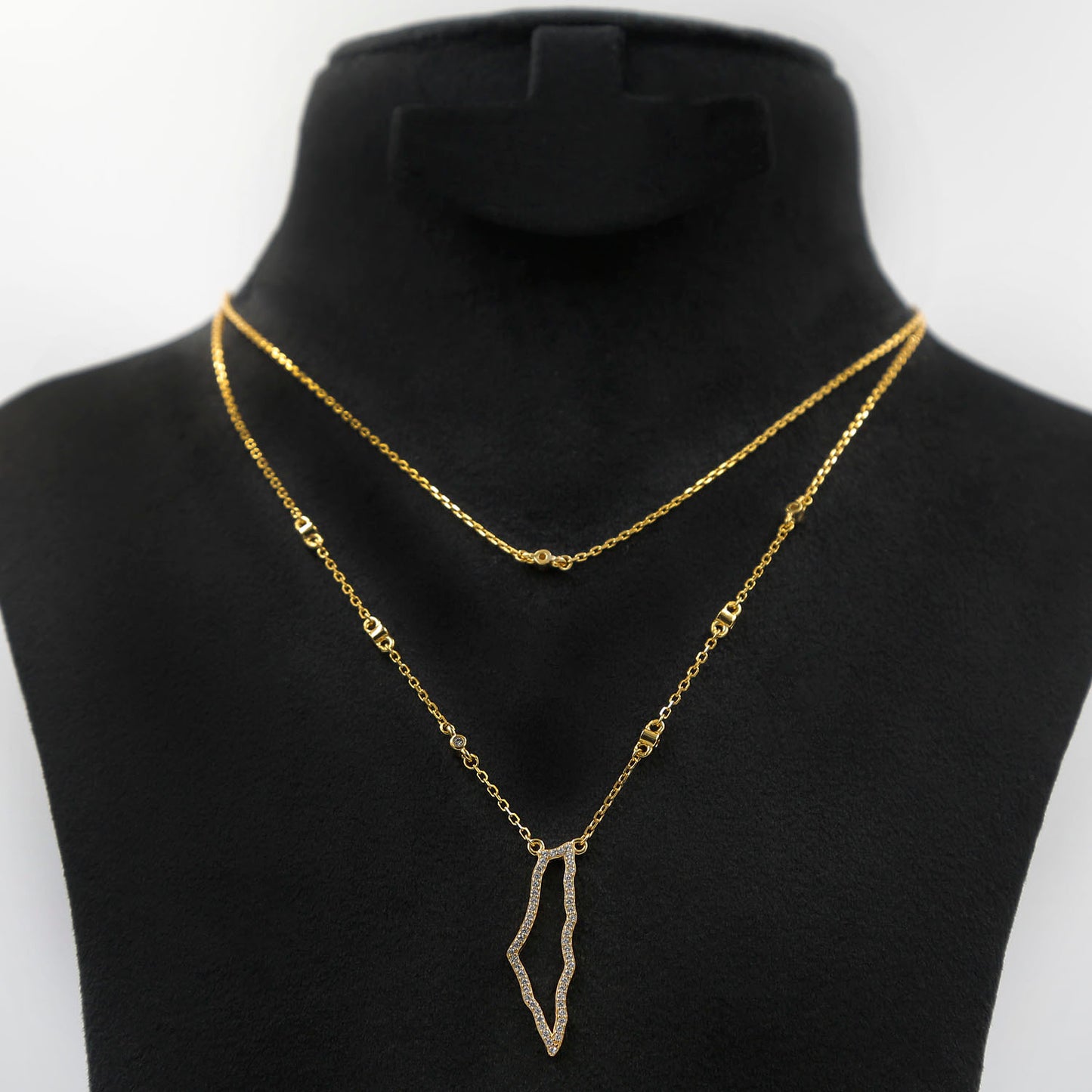 Elegant Palestine Double Chain Necklace by Glitter