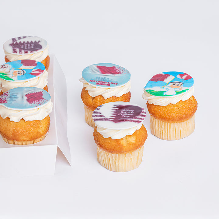 احتفل باليوم الوطني القطري مع كب كيك فانيليا لذيذ