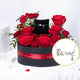 Radiance of Romance: Exquisite Rose Bouquet with Elegant Silver Love Necklace