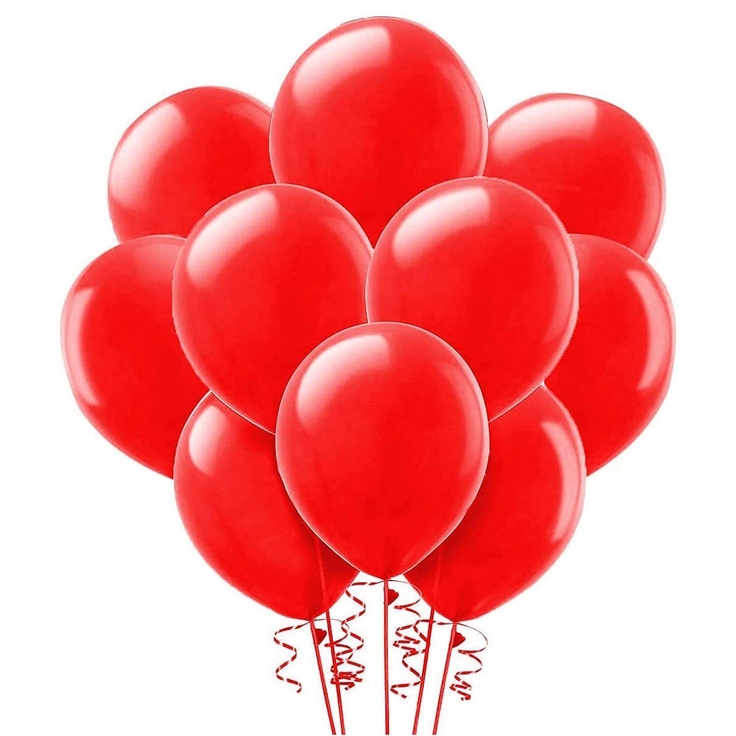 Vibrant Red Helium Balloons - Pack of 10 for Celebrations