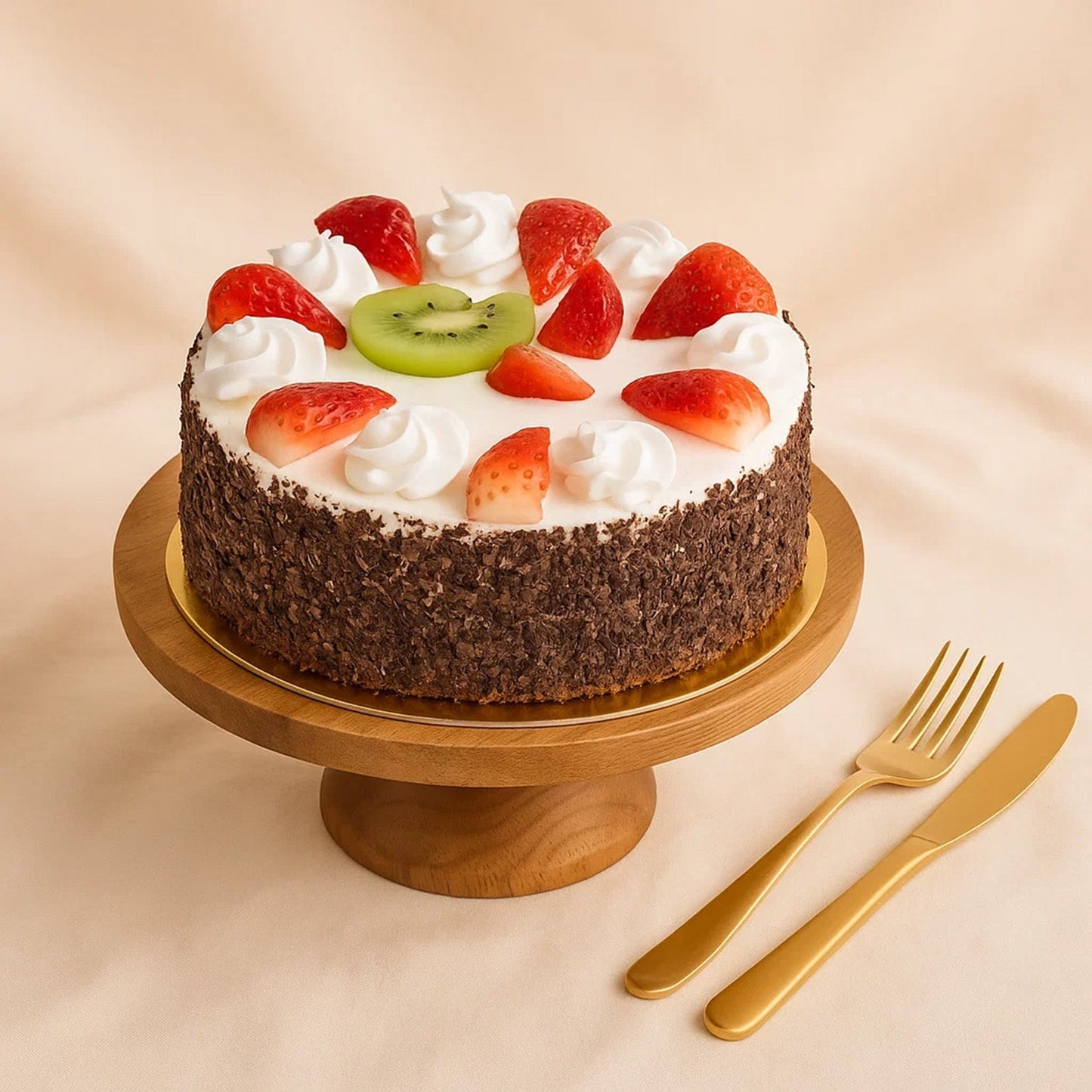 Red Roses & Black Forest Cake Half Kg