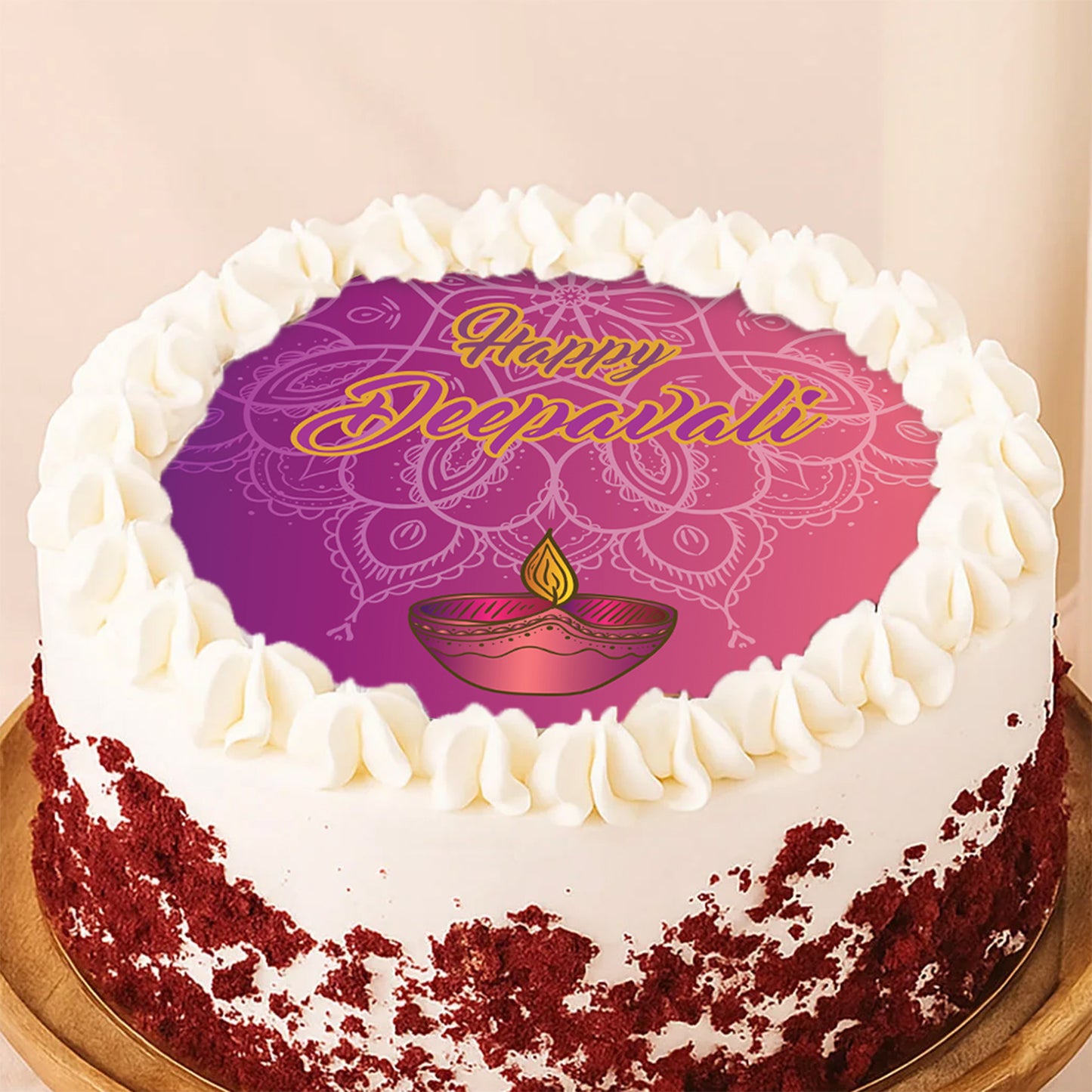 Red Velvet Cake For Diwali Wish